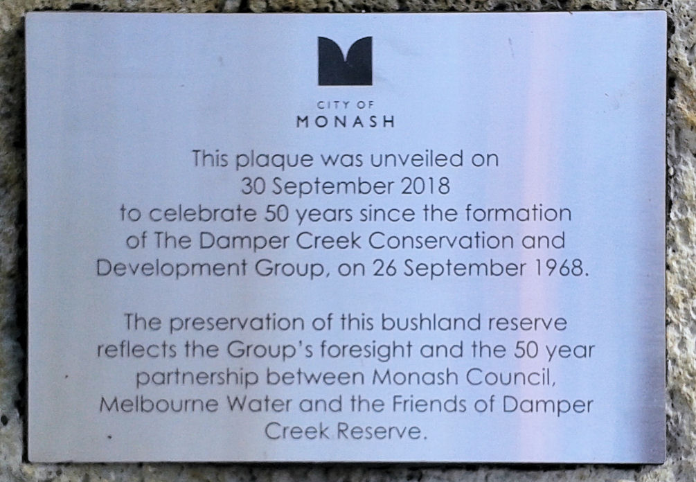 Damper Creek 50years Plaque